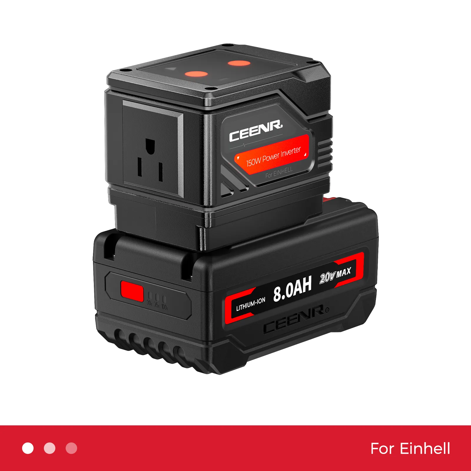 CEENR 150W Portable Power Inverter for Einhell 18V Batteries — detail view