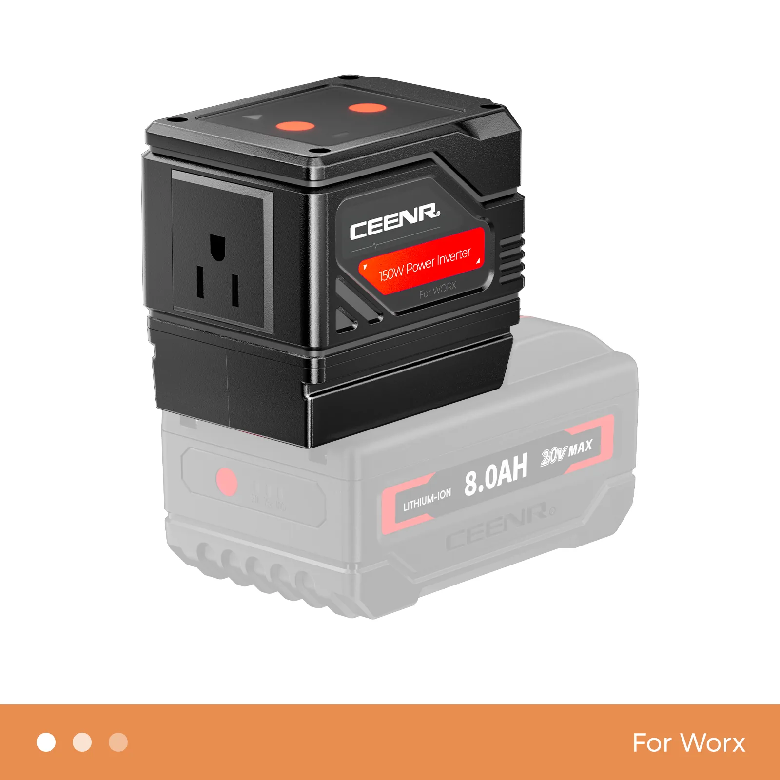 CEENR 150W Portable Power Inverter for Worx 20V WA3551 Batteries