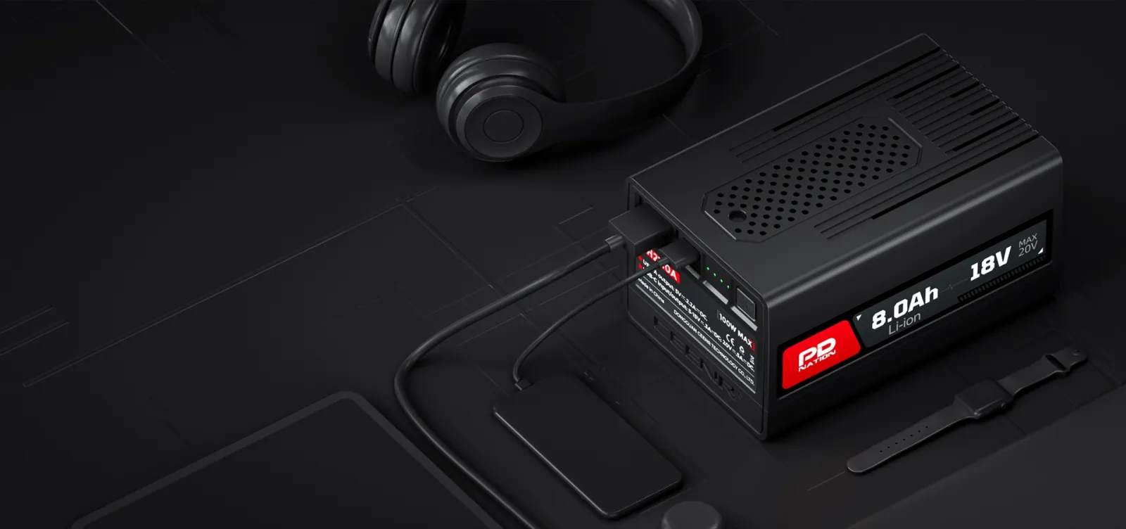 CEENR PDnation™ 8.0Ah Universal Battery — 1,600+ Tools, 100W USB-C in real-world use